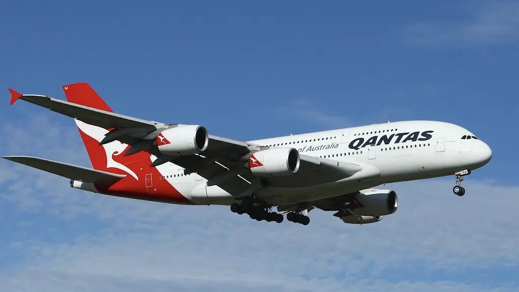 A Qantas flight taking off in Australia.